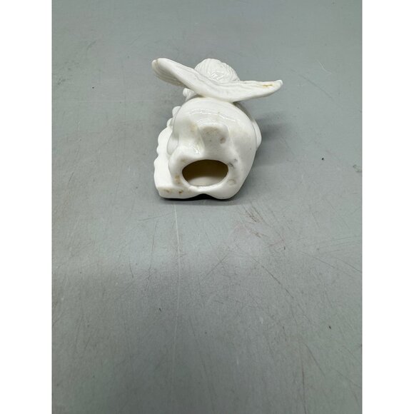 Vintage Ceramic Cherub Angel Figurines Set Of 2 White Musician Angels READ - Picture 7 of 14